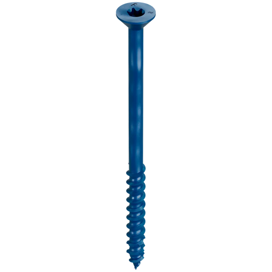 Titen Turbo - 1/4 In. X 4 In. 6-Lobe Flat-Head Concrete And Masonry Screw, Blue (100-Qty) (Pack Of 4)-TNT25400TF-SP3218-3492