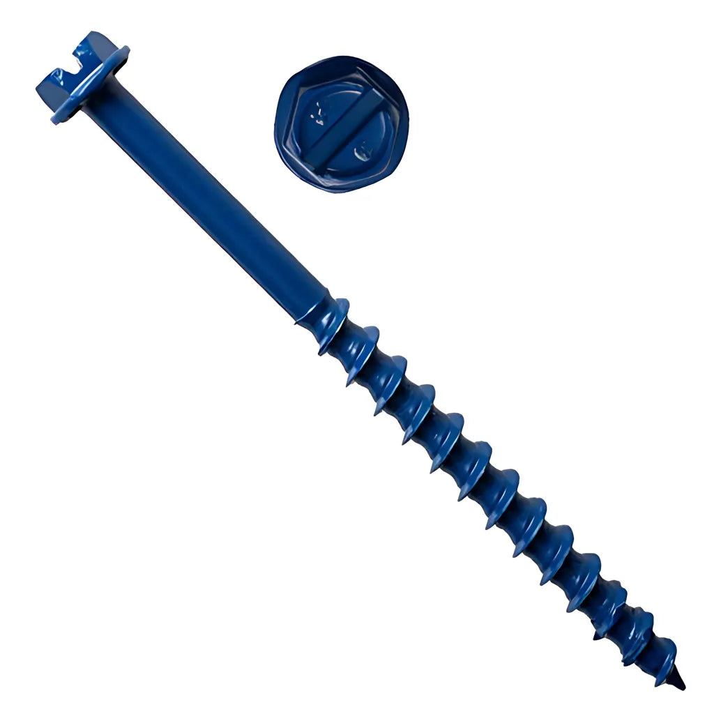 Titen Turbo - 1/4 In. X 6 In. Hex-Head Concrete And Masonry Screw, Blue (100-Qty)-TNT25600H-SP725-862