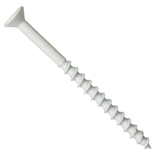 Titen Turbo - 1/4 In. X 1-1/4 In. 6-Lobe Flat-Head Concrete And Masonry Screw, White (100-Qty)-TNTW25114TF-SP3948-4260