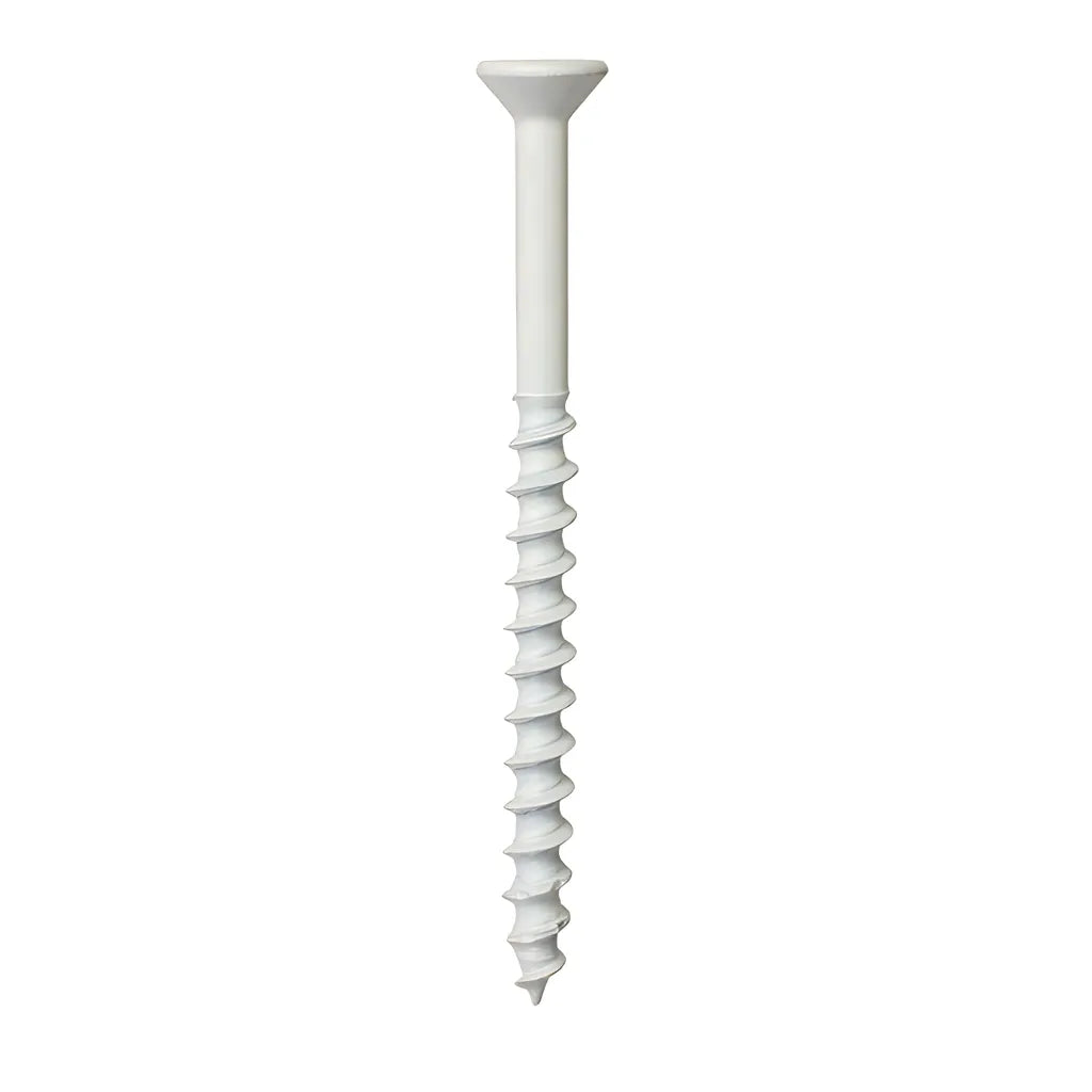 Titen Turbo - 1/4 In. X 3-3/4 In. 6-Lobe Flat-Head Concrete And Masonry Screw, White (100-Qty) (Pack Of 4)-TNTW25334TF-SP5313-5701
