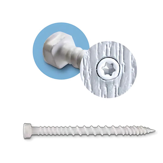 Pvc Trim-Board Screw - #8 X 2-1/4 In. T-20 6-Lobe, Exterior-Grade Coating, White (70-Qty)-TSV214R70WH01-SP9062-9648