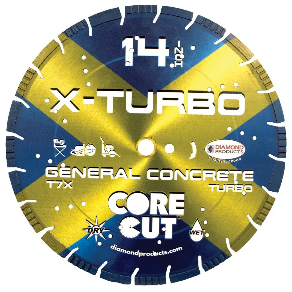 14 X .125 X DIAMOND PRODUCTS X-TURBO HIGH SPEED DIAMOND BLADE WITH HOLES