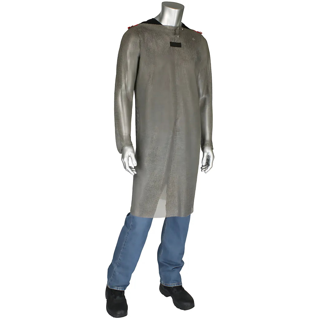 Wpp Usm-4301Ti-L Titanium Wire Ring Mesh Full Body Tunic With Sleeves USM-4301TI-L-24787