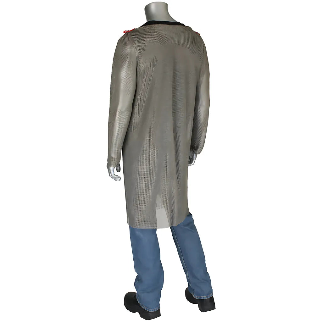 Wpp Usm-4301Ti-L Titanium Wire Ring Mesh Full Body Tunic With Sleeves USM-4301TI-L-24788