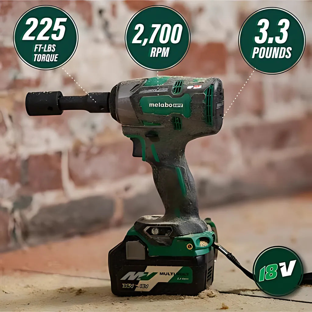 18V Lithium Ion 1/2 Inch Impact Wrench | Metabo Hpt Wr18Dbdl2-WR18DBDL2M-1368