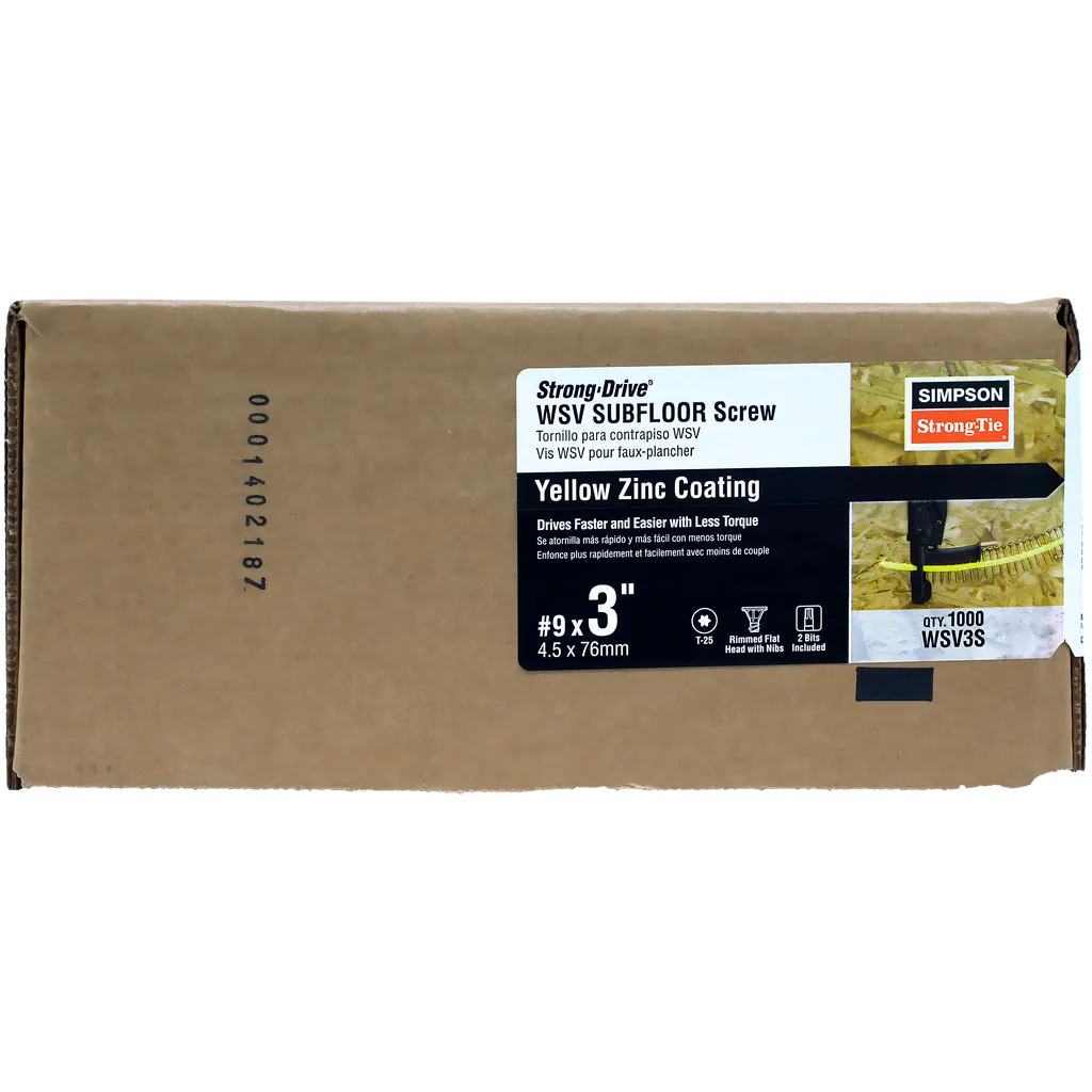 Strong-Drive® Wsv Subfloor Screw (Collated) - #9 X 3 In. T-25, Yellow-Zinc (1000-Qty)-WSV3S-SP2019-2229