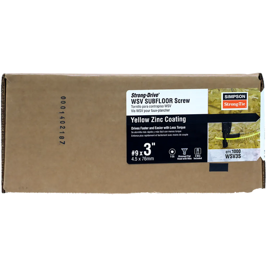 Strong-Drive® Wsv Subfloor Screw (Collated) - #9 X 3 In. T-25, Yellow-Zinc (1000-Qty)-WSV3S-SP2019-2229