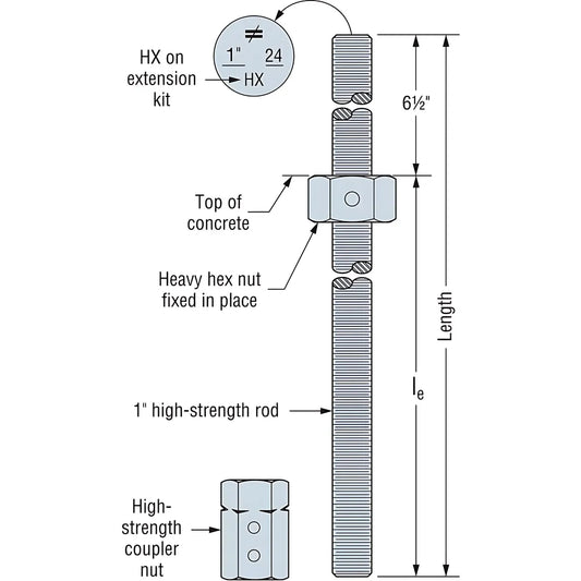 Wswh-Hsr 36-In. Strong-Wall® High-Strength Wood Shearwall Extension Kit-WSWH-HSR1X36KT-SP8513-9071