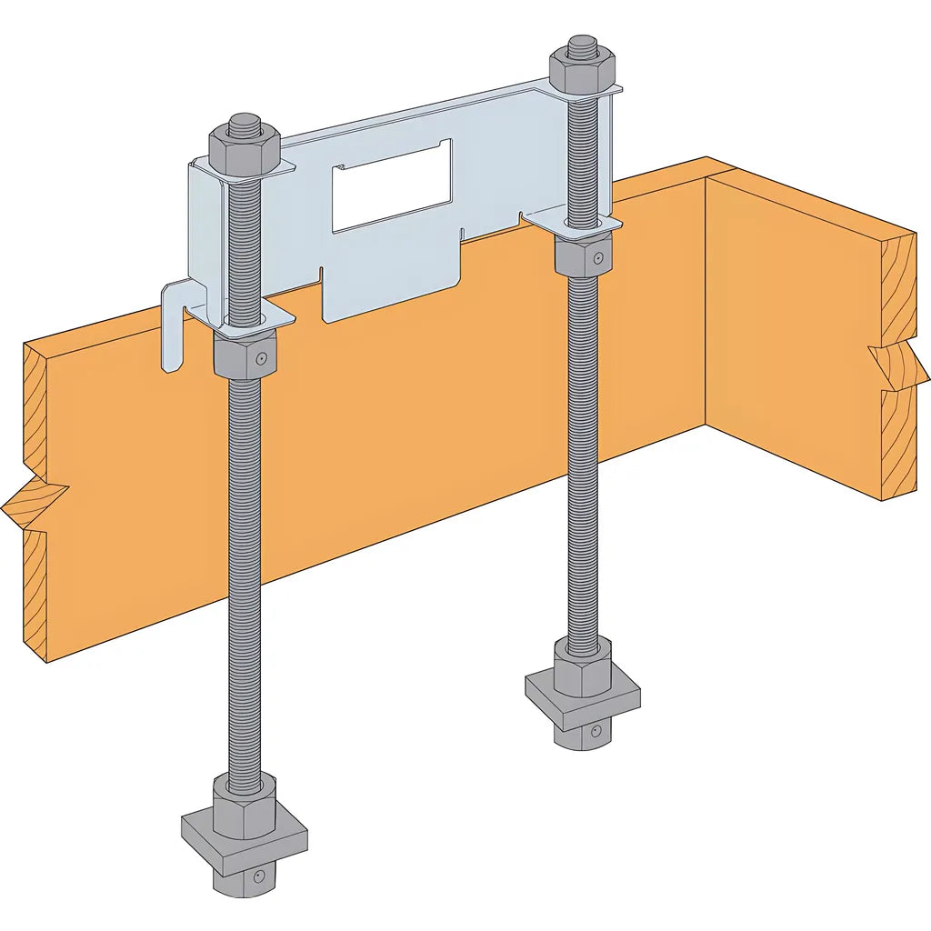 Brick-Ledge Anchor Bolt Template For Nominal 12-In. Strong-Wall® High-Strength Wood Shearwall-WSWH-RTBL12-SP6662-7125