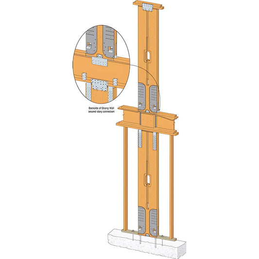 Two-Story Stacked Connection Kit For Nominal 12-In. Strong-Wall® High-Strength Wood Shearwall-WSWH-TSS12KT-SP8979-9558