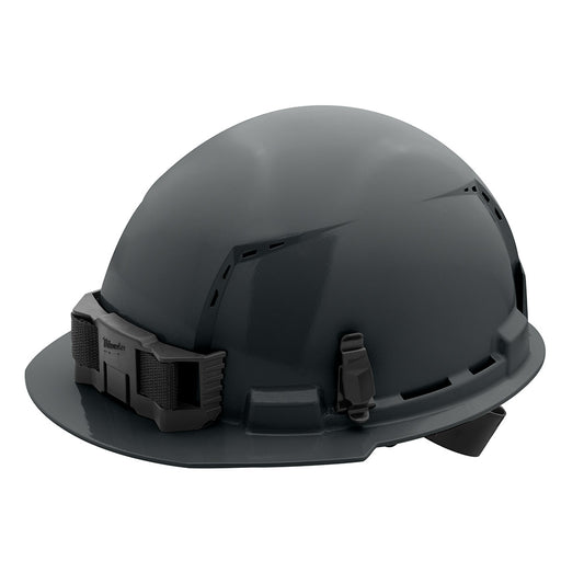 Gray Front Brim Vented Hard Hat w/4pt Ratcheting Suspension - Type 1, Class C