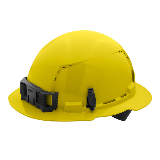 Yellow Full Brim Vented Hard Hat w/4pt Ratcheting Suspension - Type 1, Class C