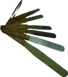 Set of wood handle offset spatulas