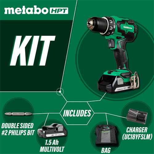 18V Cordless Drill Kit with 2 Batteries and Charger | DS18DBFL2E