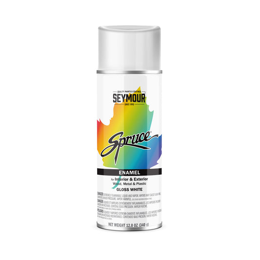 SPRUCE GENERAL USE ENAMELS GLOSS WHITE 16 OZ CAN