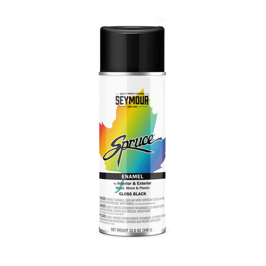 SPRUCE GENERAL USE ENAMELS GLOSS BLACK 16 OZ CAN