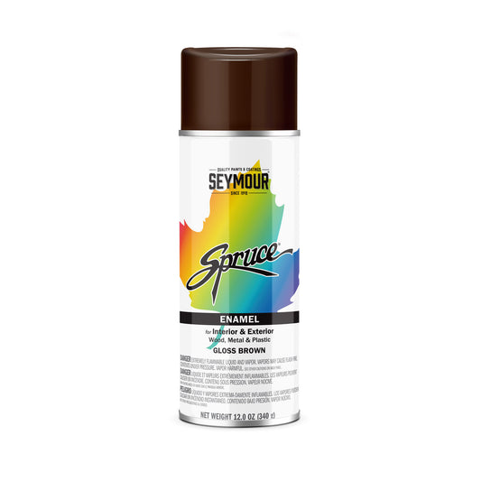 SPRUCE GENERAL USE ENAMELS GLOSS BROWN 16 OZ CAN
