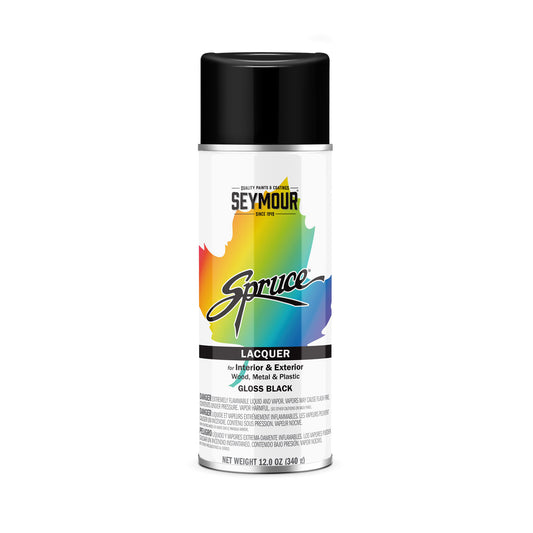 SPRUCE LACQUERS GLOSS BLACK 16 OZ CAN