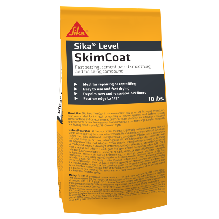 Sika Level SkimCoat - Fast setting, cement based, skim mortar for thin section repair or re-profiling