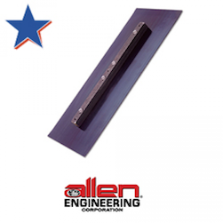 Allen Engineering 8" x 18" Blue Combo Trowel Blade for Finishing Concrete.