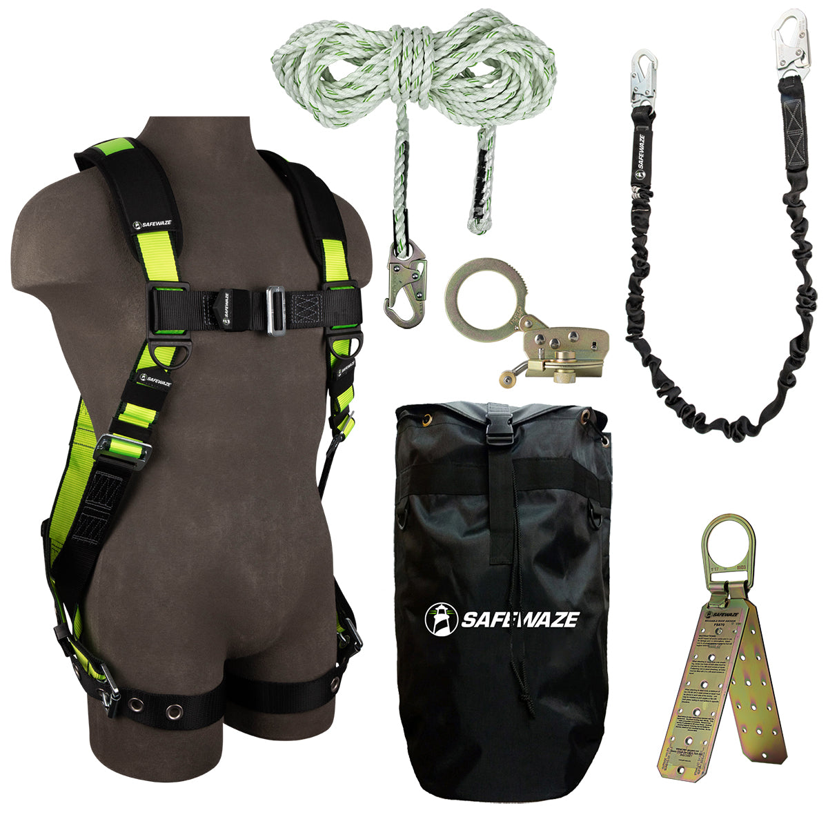 PRO Bag Roof Kit: FS185-2X Harness, FS700-50 VLL, FS1120 Grab, FS88580 Lanyard, FS870 Anchor, FS8185 Bag