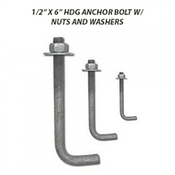 50 PER BOX - 1/2" X 6" HDG ANCHOR BOLT w/ NUTS AND WASHERS