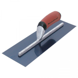 MARSHALLTOWN 20" X 4" BLUE STEEL FINISHING TROWEL WITH CURVED DURASOFT HANDLE