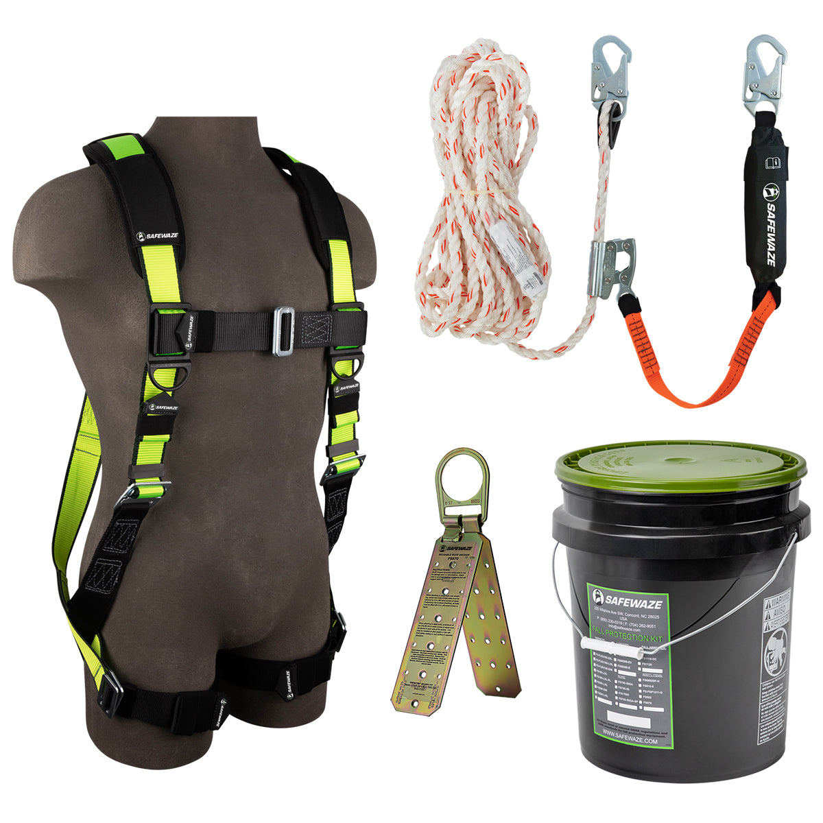 PRO Bucket Roof Kit: FS280-2X Harness, 018-7005 VLL, FS870 Anchor