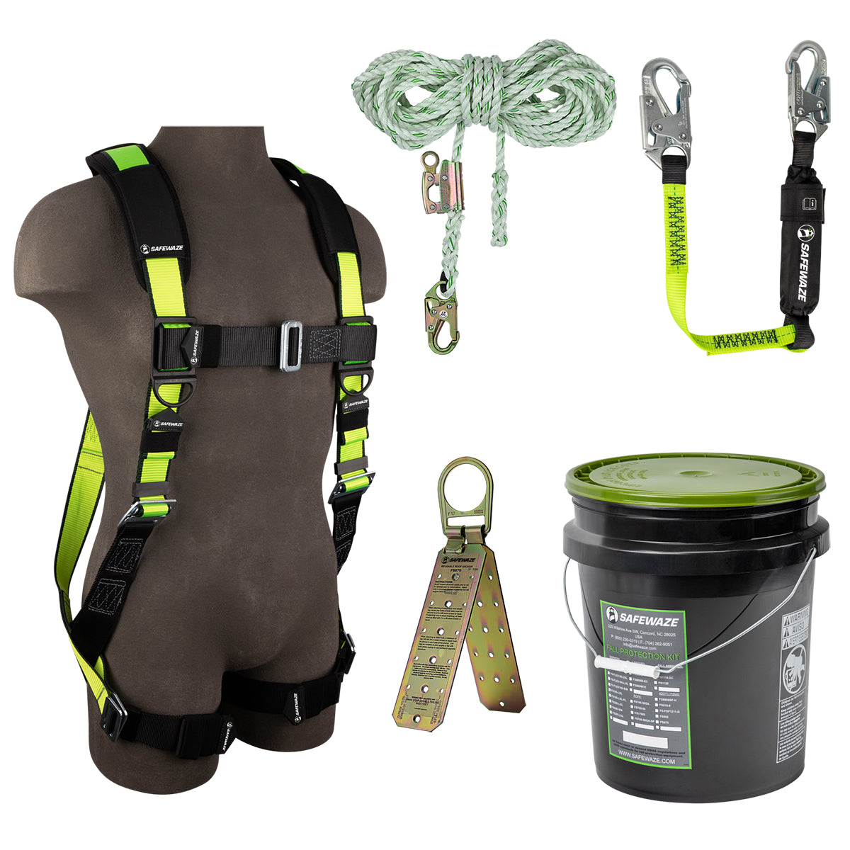 PRO Bucket Roof Kit: FS280-2X Harness, FS700-50GA VLL, FS560-3 Lanyard, FS870 Anchor