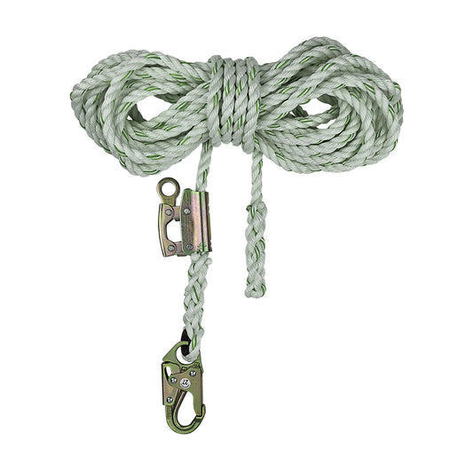 PRO 50' Vertical Lifeline Assembly: Snap Hook, Rope Grab