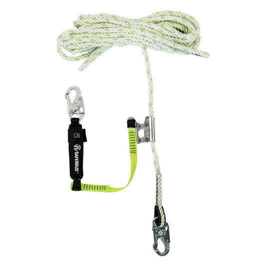PRO 50' Vertical Lifeline Assembly: Snap Hook, Rope Grab, EA Lanyard