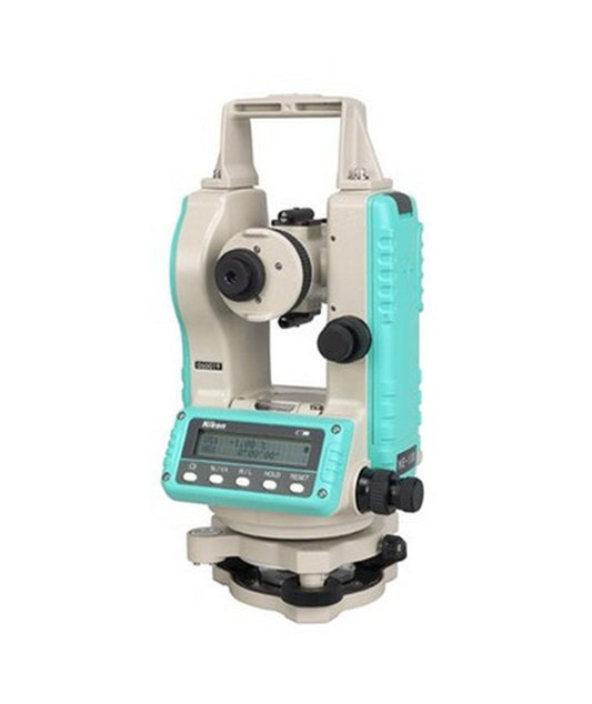 Nikon NE-100 Construction Theodolite	
with Leveling Base Type,	
Carrying Handle, in Plastic Carrying Case	
10" mgon angle accuracy, 10/20" reading	
Single face keyboard/display	