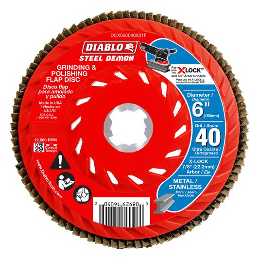 6 in. 40-Grit Flap Disc for X-Lock and All Grinders