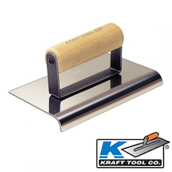 Kraft Tools 6" x 4" 3/8" R Stainless Steel Cement Edger with Wood Handle