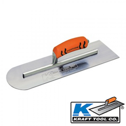 KRAFT TOOLS ROUND FRONT/SQUARE BACK CEMENT TROWEL - 16" X 4"