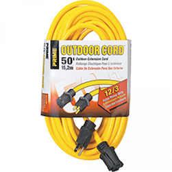 50' FT PRIME EXTENSION CORD FOR ANY OUTDOOR PROJECT - YELLOW