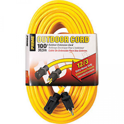 100' FT PRIME EXTENSION CORD FOR ANY OUTDOOR PROJECT - YELLOW
