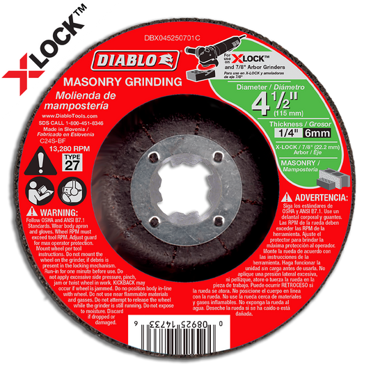 4-1/2 in. Type 27 Masonry Grinding Disc for X-Lock and All Grinders