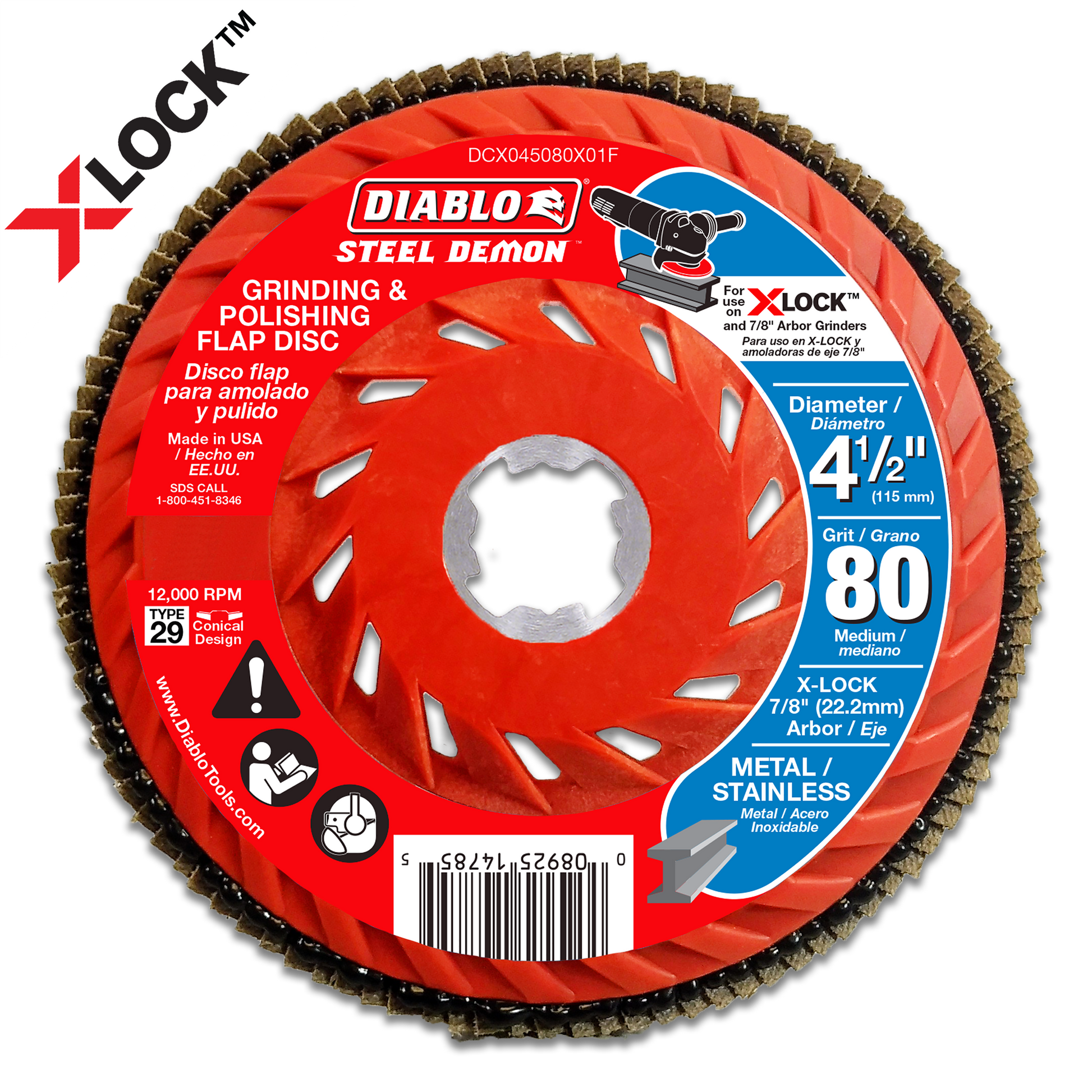 4-1/2 in. 80-Grit Flap Disc for X-Lock and All Grinders
