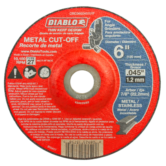 6 in. Type 27 Metal Cut-Off Disc