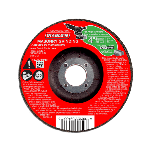 4 in. Masonry Grinding Disc - Type 27