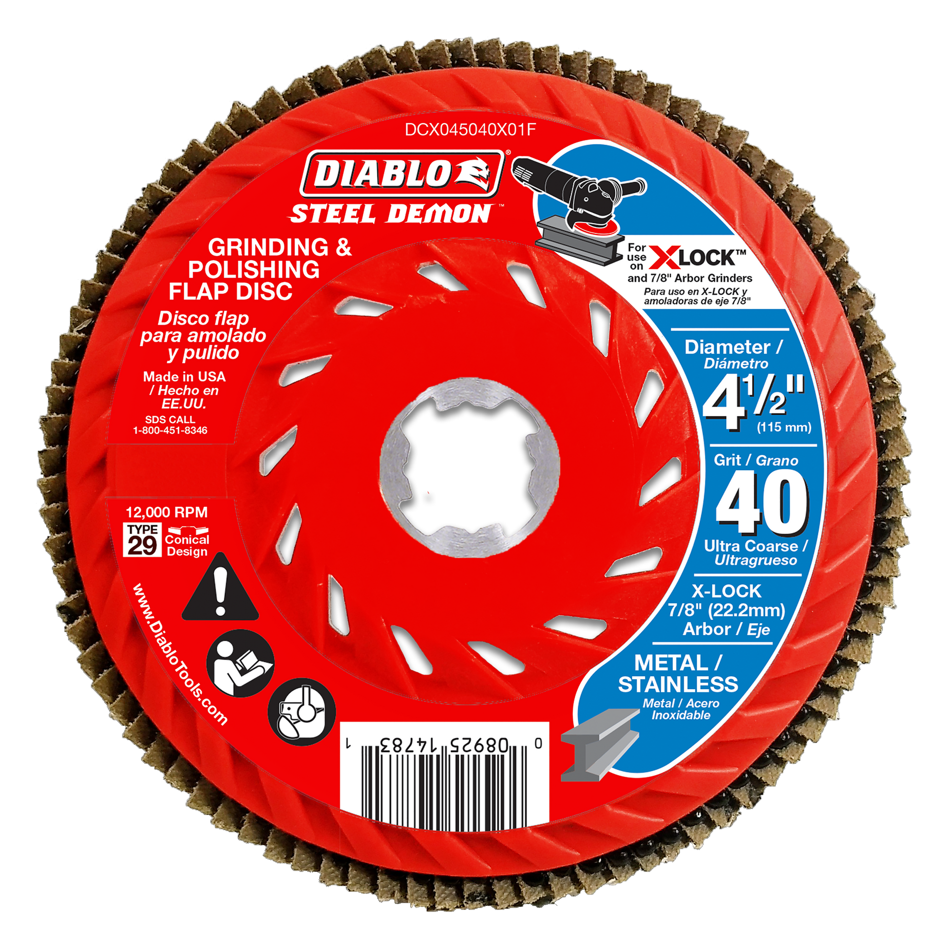 4-1/2 in. 40-Grit Flap Disc for X-Lock and All Grinders