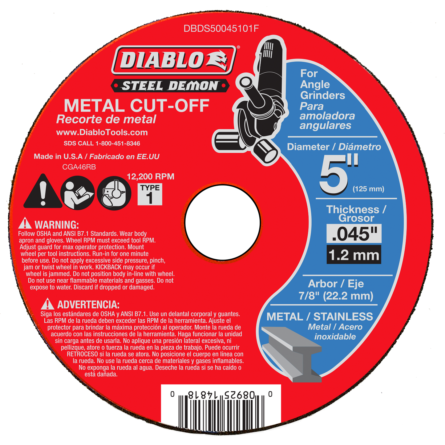 Steel Demon 5 in. Type 1 Metal Cut-Off Disc
