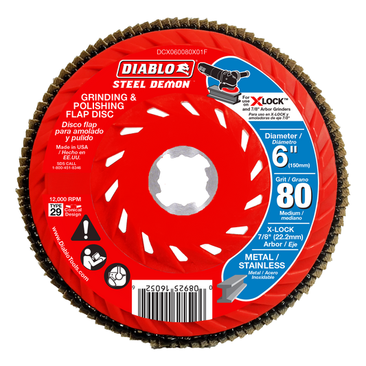 6 in. 80-Grit Flap Disc for X-Lock and All Grinders