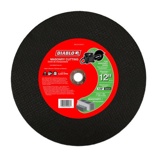 12 in. Masonry High Speed Cut Off Disc 1 in.