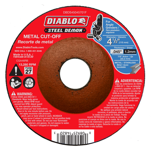 Steel Demon 4-1/2 in. Type 27 Metal Cut-Off Disc