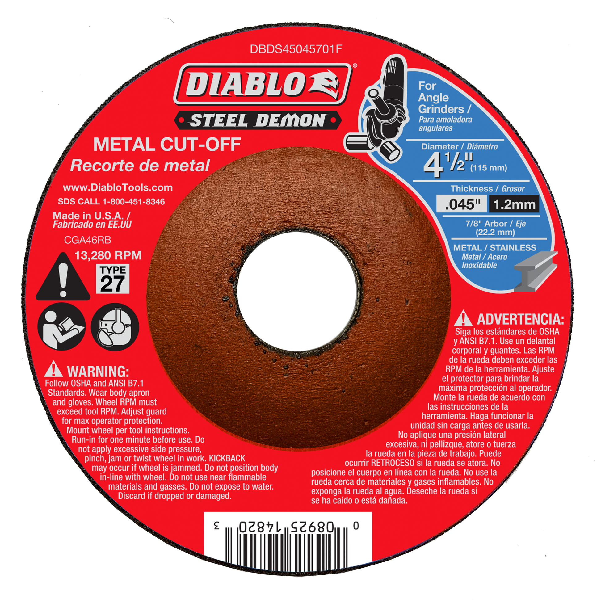 Steel Demon 4-1/2 in. Type 27 Metal Cut-Off Disc