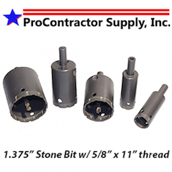 1 3/8" PRO SERIES STONE CORE BIT WITH 5/8-11" THREADS