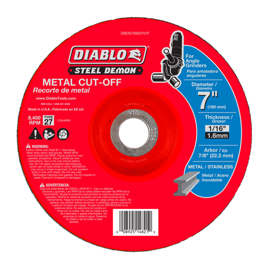 Steel Demon 7 in. Type 27 Metal Cut-Off Disc