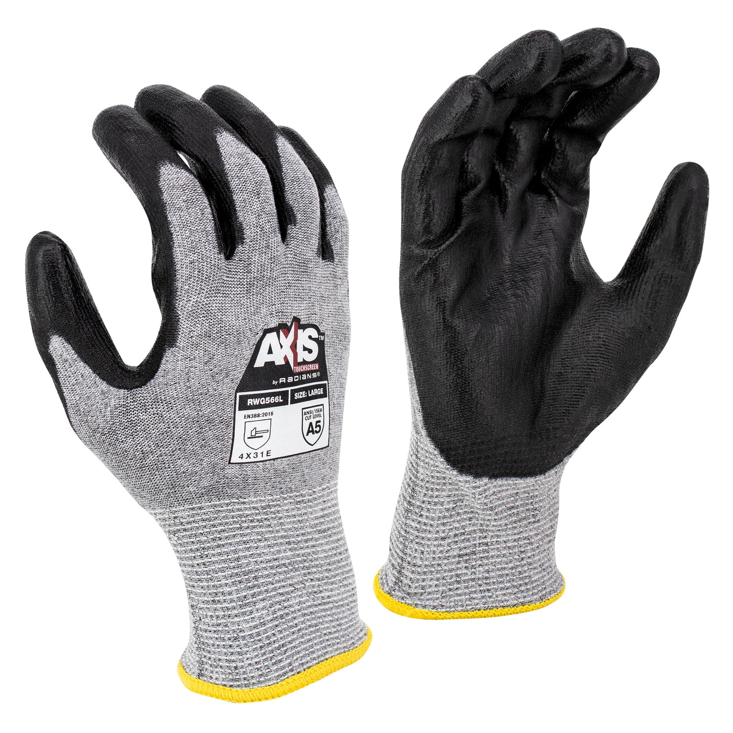 Radians RWG566 AXIS Cut Protection Level A5 Touchscreen Work Glove